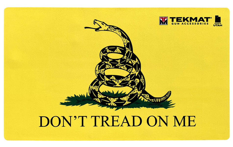 TekMat TEK42TREAD Don't Tread on Me Rubber Door Mat Black/Yellow 42" Long Waterproof Washable