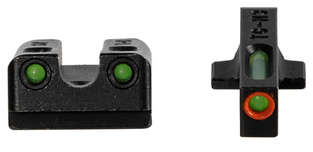 TruGlo TG13SG4PC TFX Pro Tritium & Fiber Optic Handgun Sight Set Green/Orange Outline Front & Green Rear