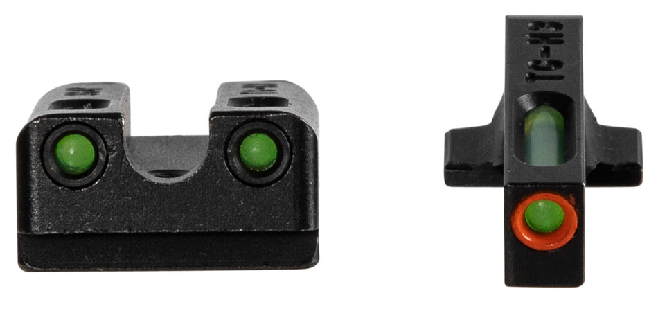 TruGlo TG13SG4PC TFX Pro Tritium & Fiber Optic Handgun Sight Set Green/Orange Outline Front & Green Rear