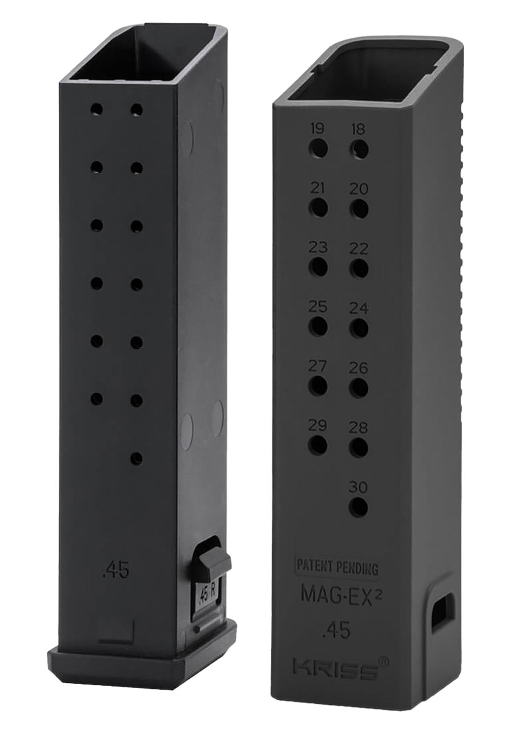 Kriss USA Mag-Ex2 .45 ACP Extension Kit Compatible with Glock 21 Gen3-5 Black Polymer