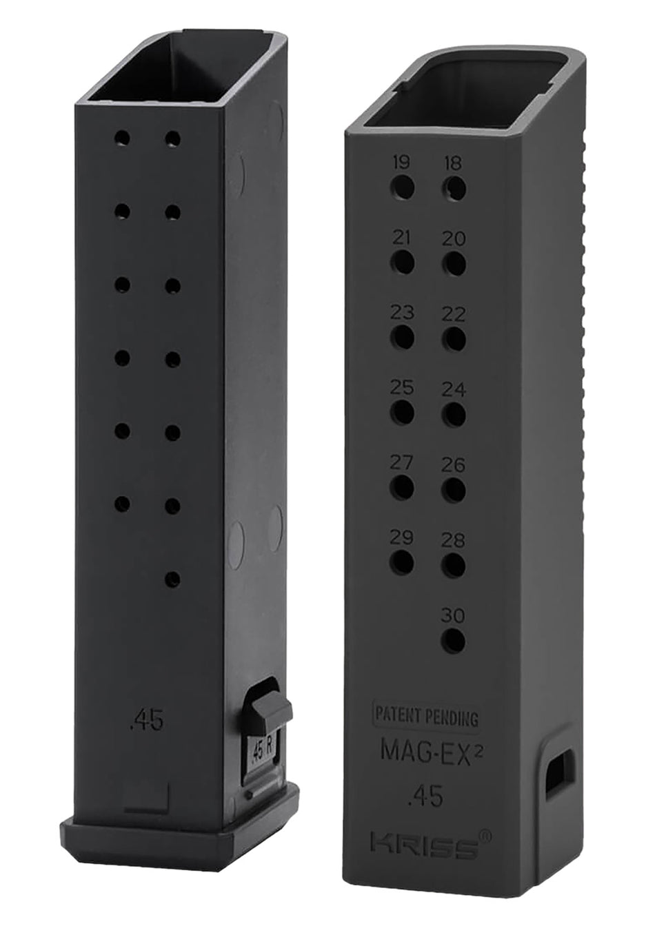 Kriss USA Mag-Ex2 .45 ACP Extension Kit Compatible with Glock 21 Gen3-5 Black Polymer