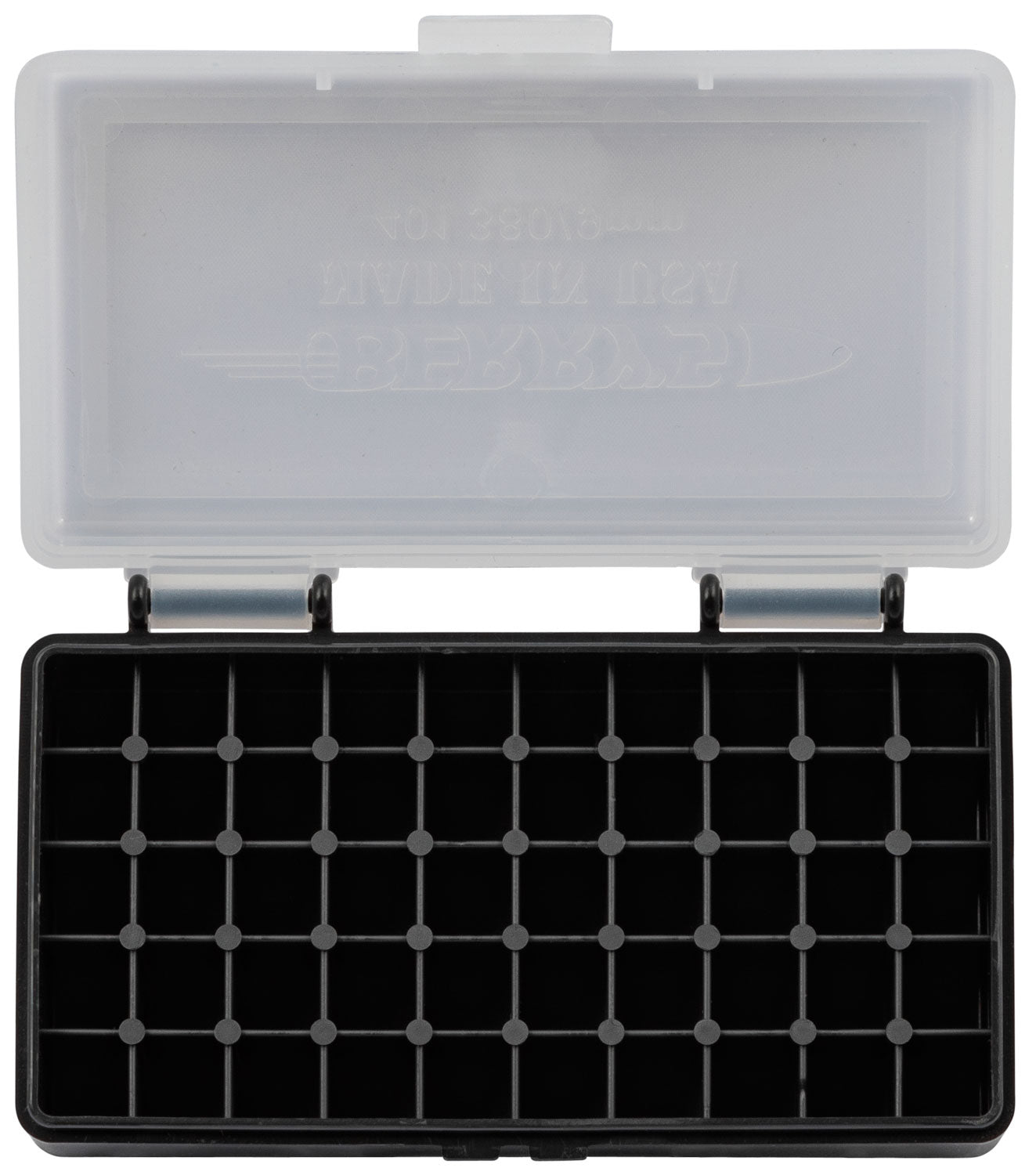 Berry's 9mm/380ACP 50-Round Ammo Storage Box Clear and Black Polypropylene