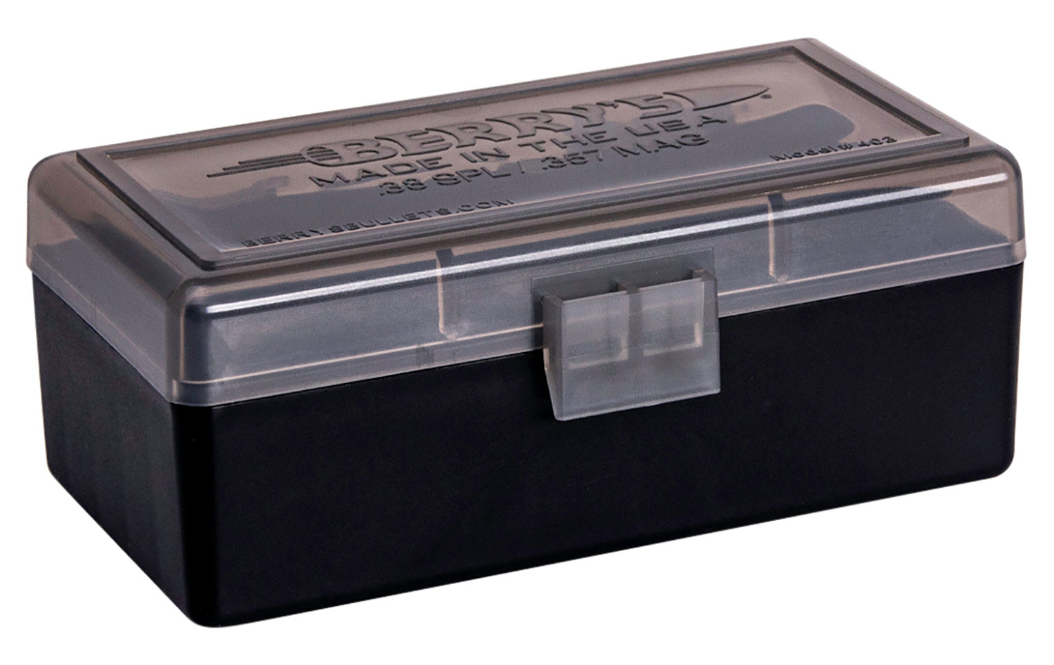Berry's 38 Special/357 Mag 50-Round Ammo Storage Box Smoke and Black Polypropylene