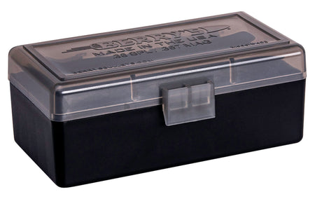 Berry's 38 Special/357 Mag 50-Round Ammo Storage Box Smoke and Black Polypropylene
