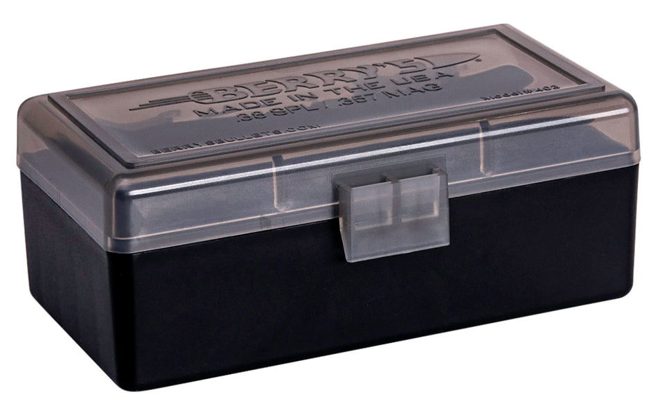 Berry's 38 Special/357 Mag 50-Round Ammo Storage Box Smoke and Black Polypropylene