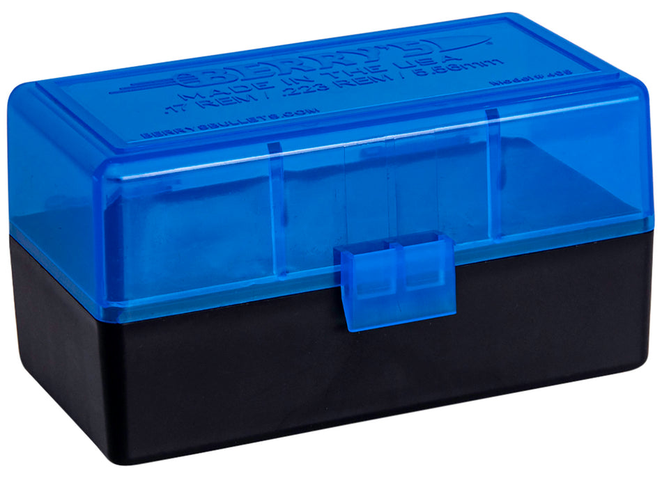 Berry's 223 Rem/5.56 NATO 50-Round Ammo Storage Box Blue and Black Polypropylene