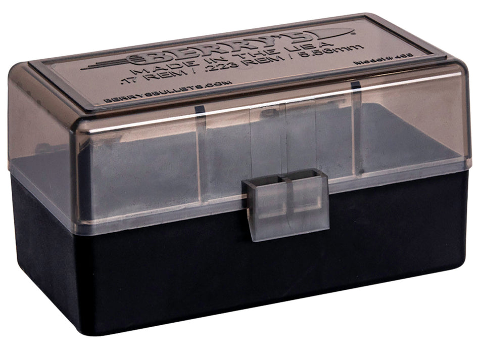 Berry's 223 Rem/5.56 NATO 50-Round Ammo Storage Box Smoke and Black Polypropylene
