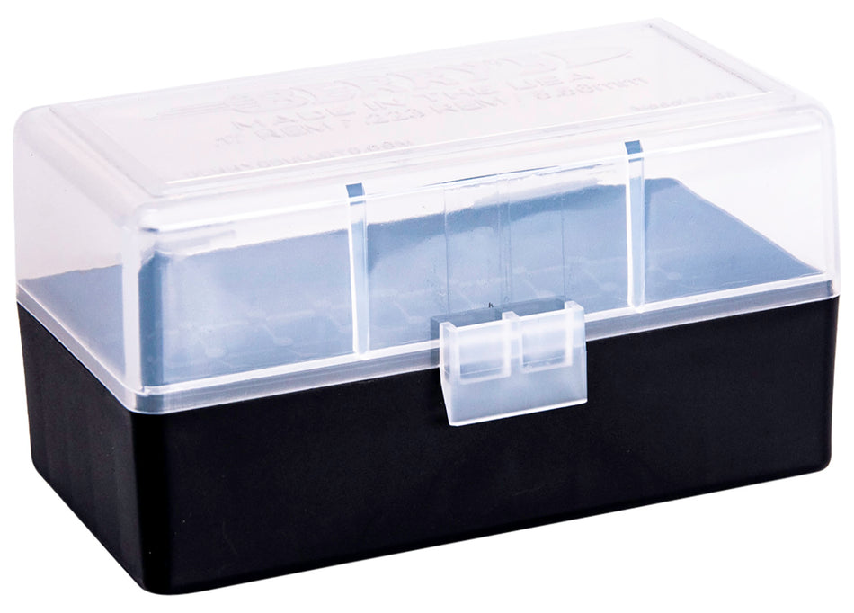 Berry's 223 Rem/5.56 NATO 50-Round Ammo Storage Box Clear and Black Polypropylene