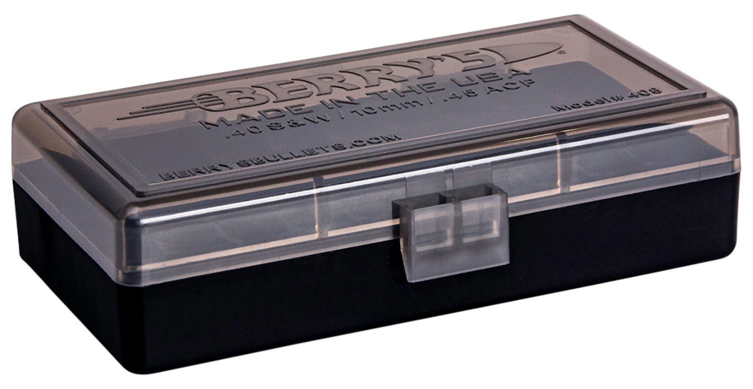 Berry's 40 S&W/45 ACP 50-Round Ammo Storage Box Smoke and Black Polypropylene