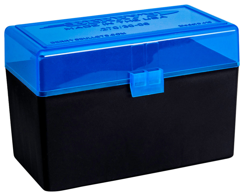 Berry's 243/308 Win 50-Round Ammo Storage Box Blue and Black Polypropylene