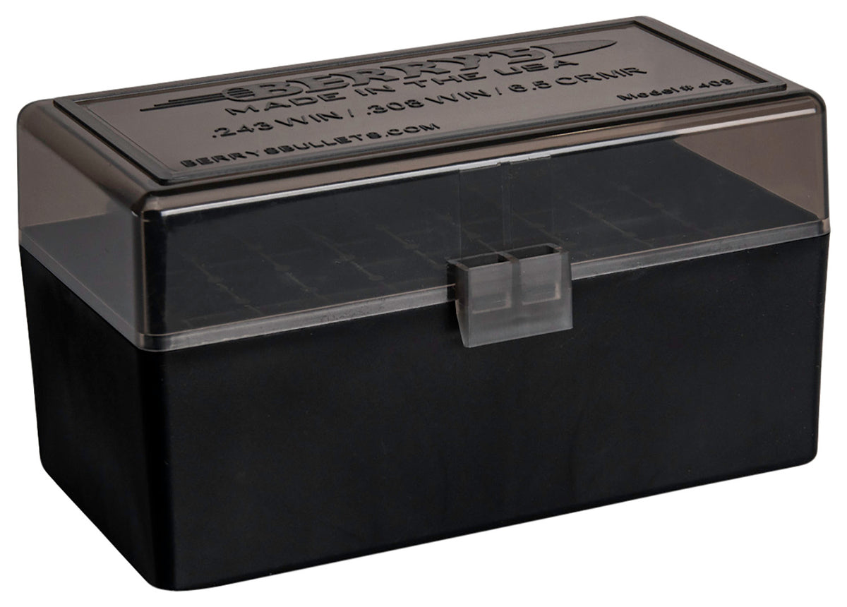 Berry's 243/308 Win 50-Round Ammo Storage Box Smoke and Black Polypropylene