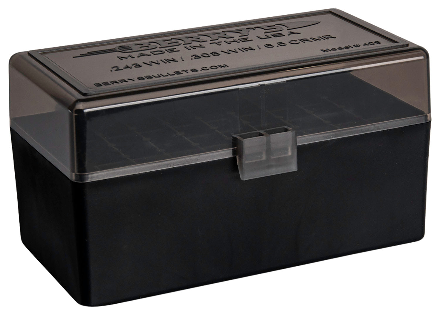 Berry's 243/308 Win 50-Round Ammo Storage Box Smoke and Black Polypropylene