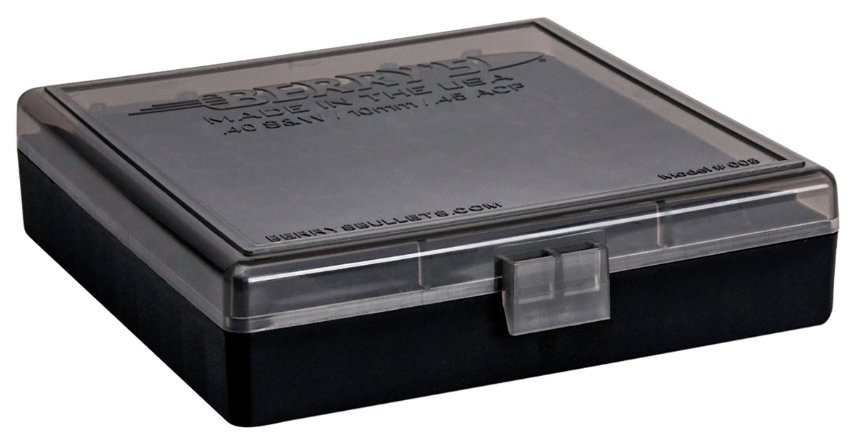 Berry's 92199 100-Round Ammo Storage Box 40S&W/45ACP Smoke/Black Polypropylene