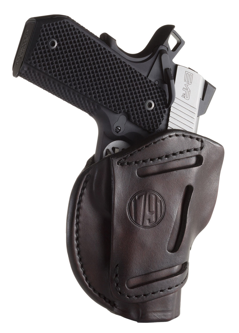 1791 Gunleather 3WH1SBRA 3-Way Concealment Holster Size 01 Signature Brown Leather Loop Compatible with 1911 3-4 Inch Ambidextrous