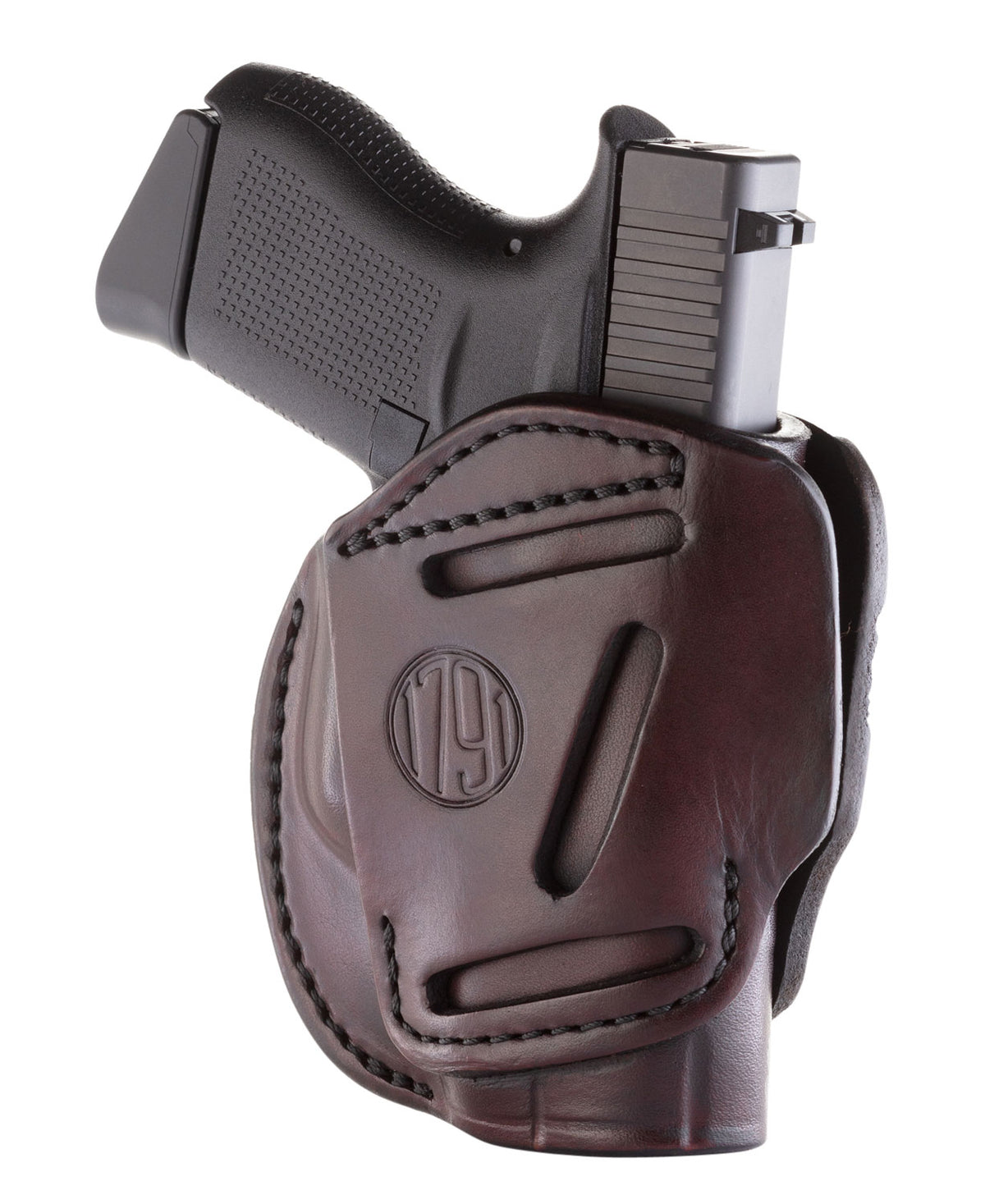 1791 Gunleather 3WH2SBRA 3-Way Concealment Holster Size 02 Signature Brown Leather Loop Fits Ruger LCP S&W Bodyguard Ambidextrous