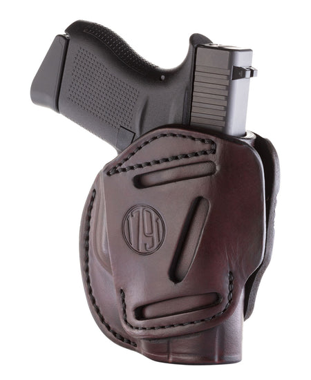 1791 Gunleather 3WH2SBRA 3-Way Concealment Holster Size 02 Signature Brown Leather Loop Fits Ruger LCP S&W Bodyguard Ambidextrous