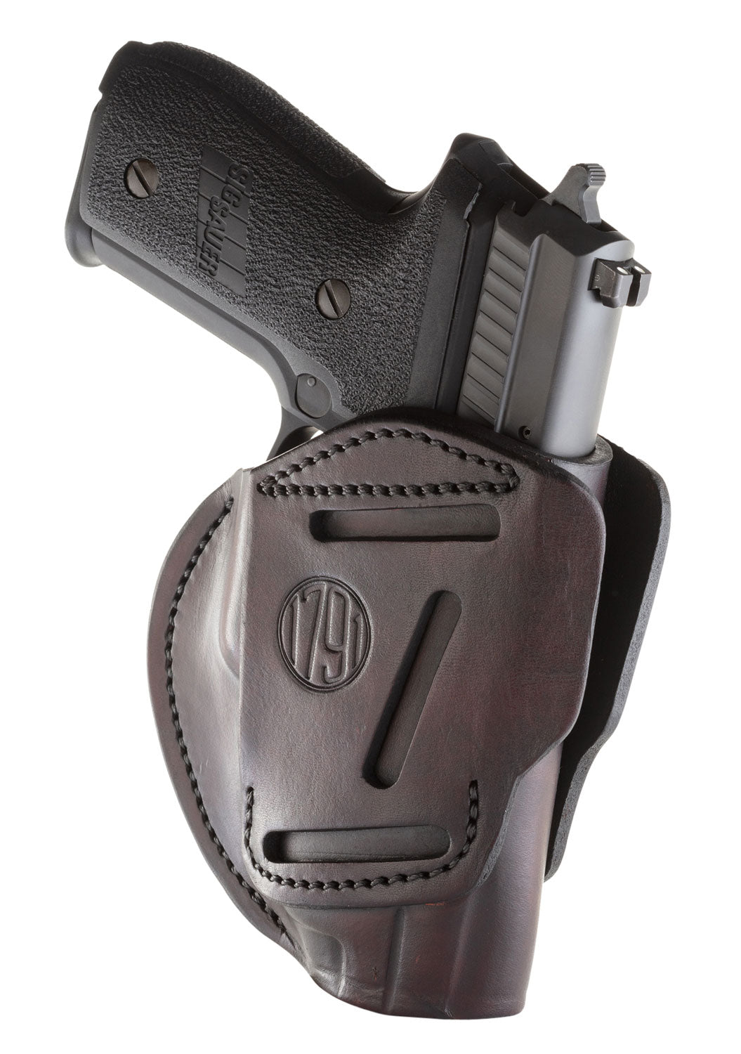1791 Gunleather 3WH5SBRA 3-Way Concealment Holster Size 05 Signature Brown Leather Loop Glock 17 Beretta 92FS S&W M&P Ambidextrous