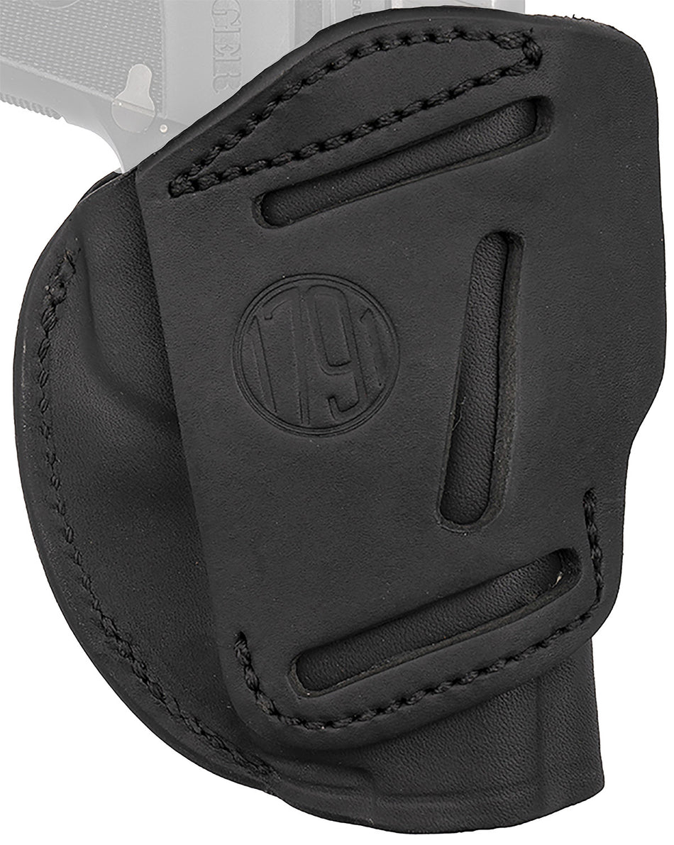 1791 Gunleather 4WH1SBLL 4-Way Concealment Holster Size 01 Stealth Black Leather Clip 1911 3 to 4 Inch Barrel Left Hand