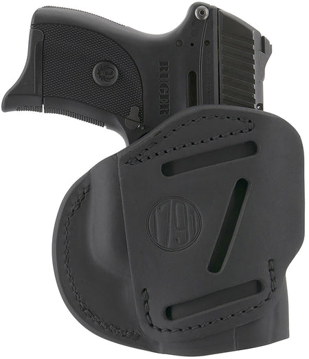 1791 Gunleather 4WH4SBLL 4-Way Concealment Holster Size 04 Stealth Black Leather Clip Springfield XD XDS S&W Shield Plus Left Hand