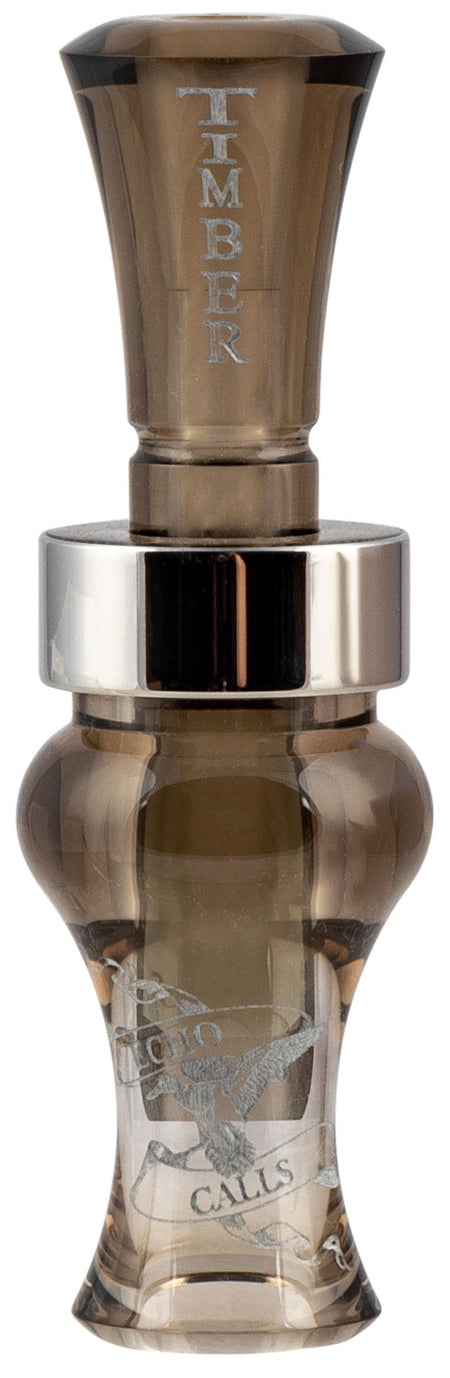 Echo Calls Acrylic Timber 77730 Single Reed Duck Call Smoke Gray Stainless Band