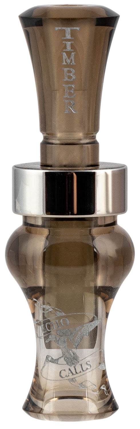 Echo Calls Acrylic Timber 77730 Single Reed Duck Call Smoke Gray Stainless Band