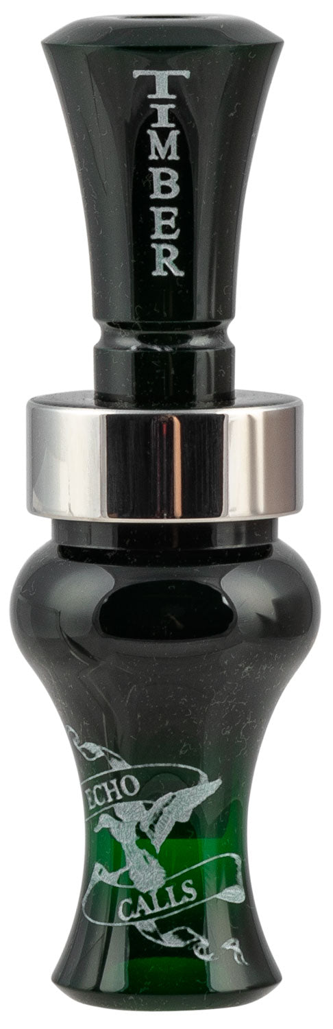 Echo Calls Acrylic Timber 77766 Single Reed Duck Call Dark Green Stainless Band