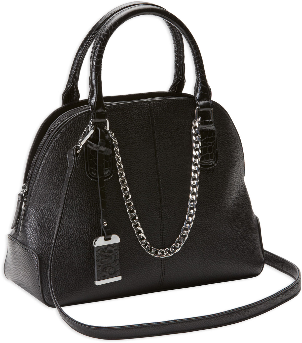 Bulldog BDP021 Black Leather Satchel Purse with Holster for Small Autos and Revolvers Ambidextrous