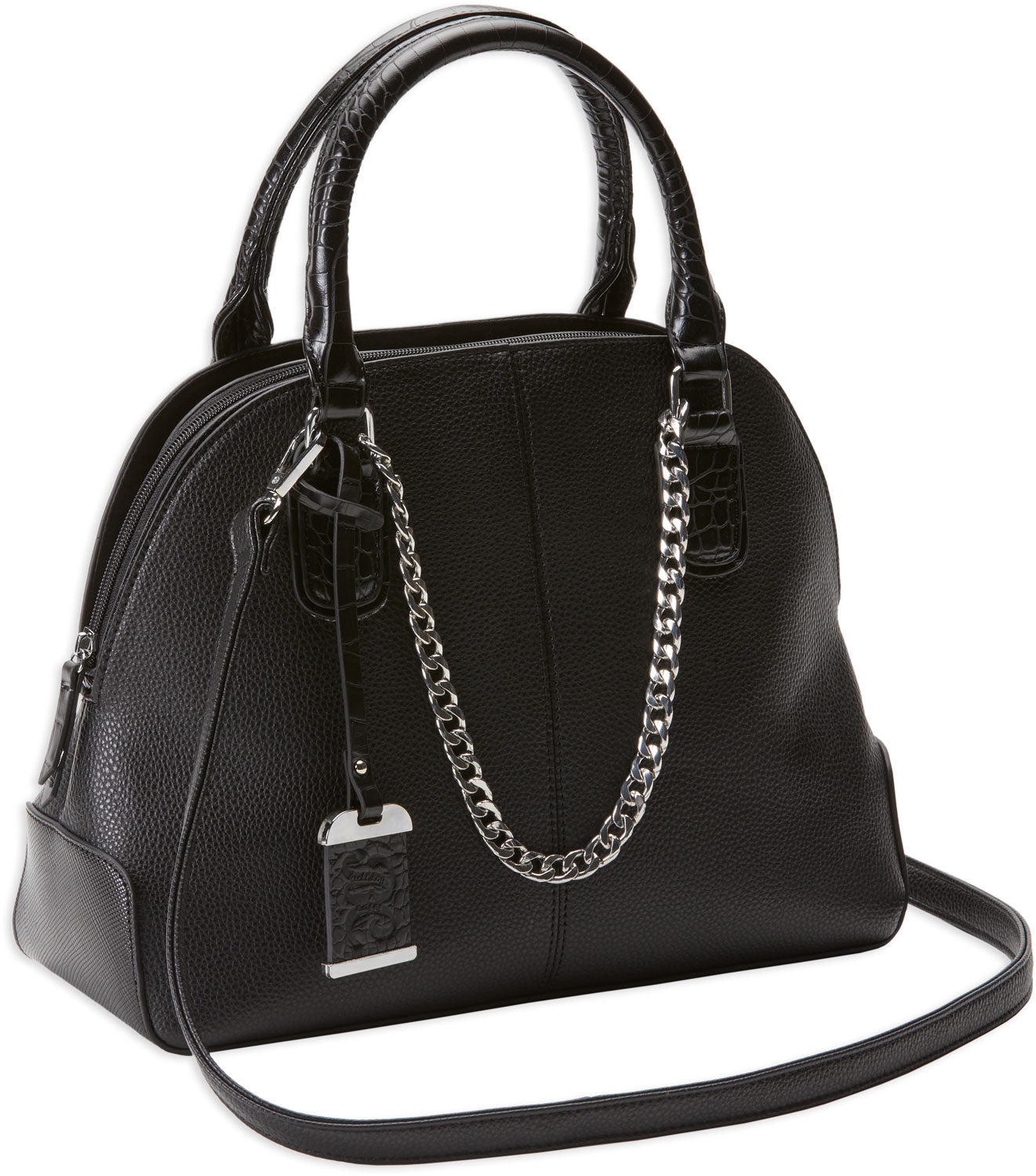 Bulldog BDP021 Black Leather Satchel Purse with Holster for Small Autos and Revolvers Ambidextrous