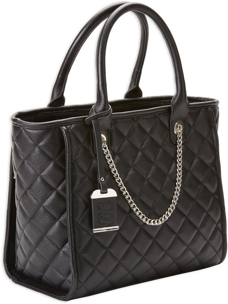 Bulldog BDP058 Black Nylon Quilted Tote Purse with Holster Fits Most Small Autos and Revolvers Ambidextrous