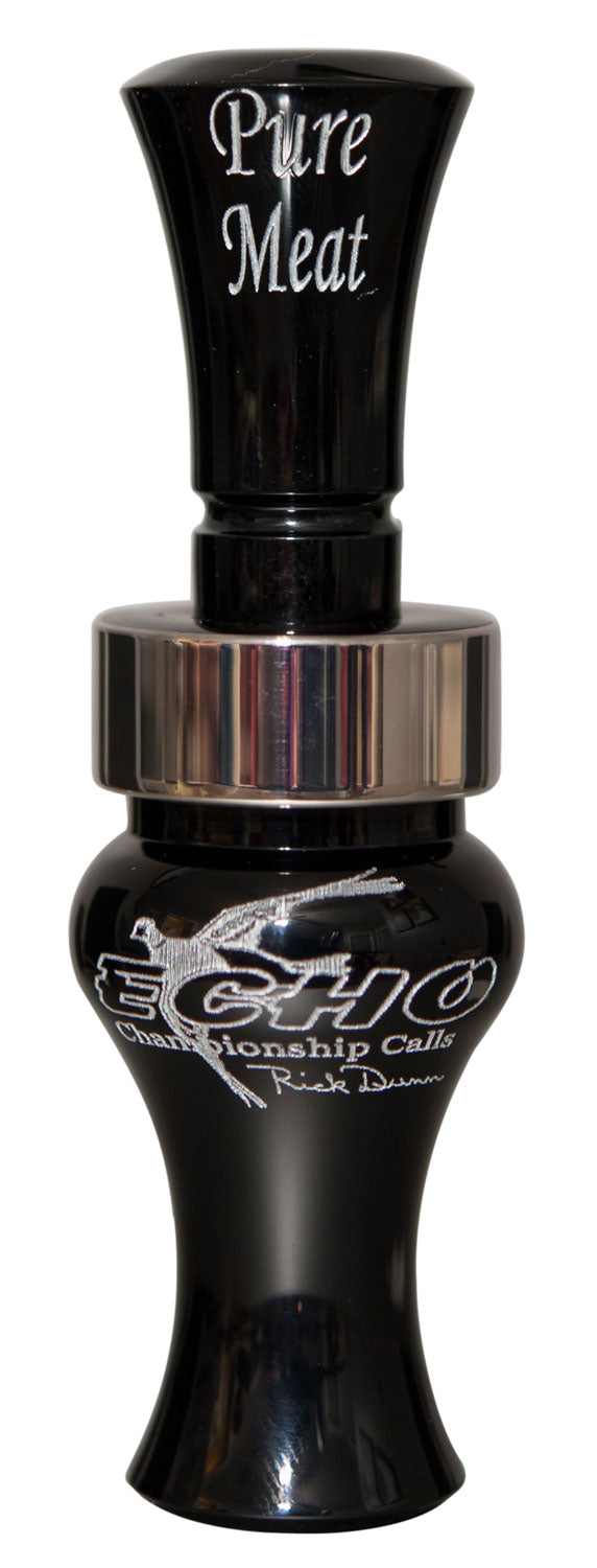 Echo Pure Meat Double Reed Open Duck Call Black Acrylic Mallard Sounds