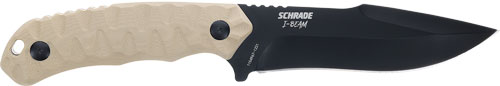 Schrade Knife I-Beam Fixed 5" AUS-8 Black and FDE G10 Handle
