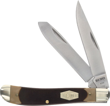 Old Timer Gunstock Trapper 2-Blade Pocket Knife 3.1" SS Blade Delrin Handle