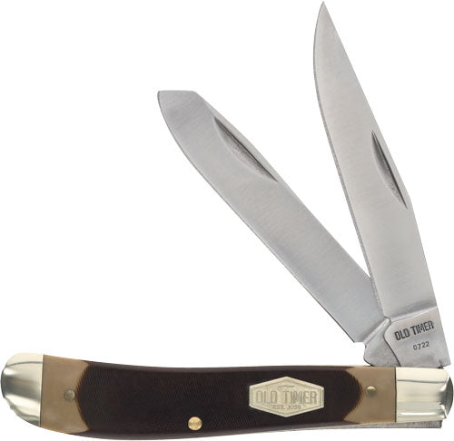 Old Timer Gunstock Trapper 2-Blade Pocket Knife 3.1" SS Blade Delrin Handle
