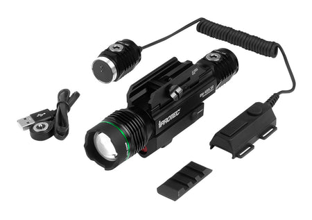 iProtec 6794 RM400LSR Rail-Mount Firearm Light and Red Laser Combo Black Anodized 40/400 Lumens
