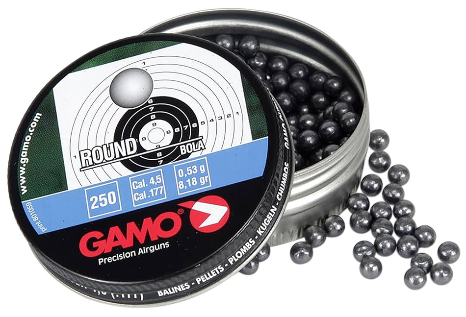 Gamo 632032454 Roundball .177 Caliber Lead Pellet 250 Per Tin