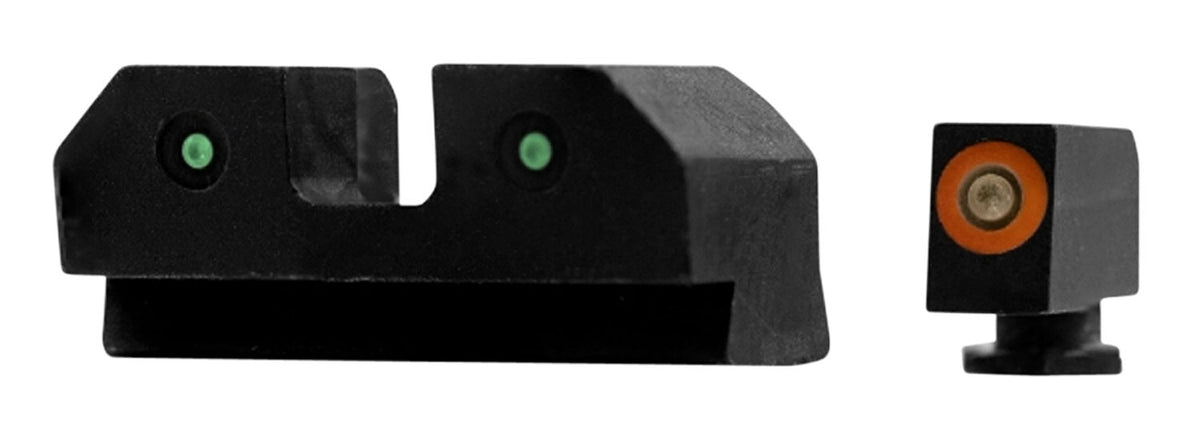 XS Sights R3D Night Sights for Glock Pistols - Orange Outline Tritium Front Sight, Green Tritium Rear