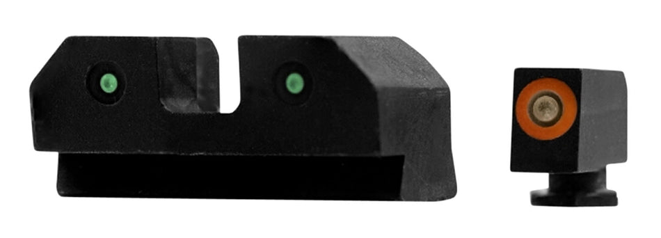 XS Sights R3D Night Sights for Glock Pistols - Orange Outline Tritium Front Sight, Green Tritium Rear