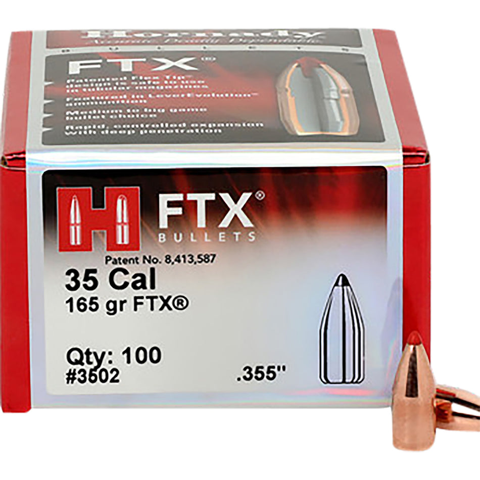 Hornady FTX .355 165 Grain 35 Caliber Lever Action Bullets 100 Per Box
