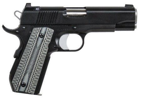 Dan Wesson 01826 V-Bob .45 ACP Pistol, 8+1 Capacity, 4.25" Stainless Match Grade Barrel, Black Duty Serrated Slide & Frame w/Beavertail, Black/Gray G10 Grips