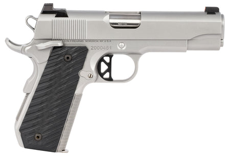 Dan Wesson 01827 V-Bob .45 ACP Pistol, 8+1 Capacity, 4.25" Match Grade Barrel, Forged Stainless Frame w/Beavertail, Serrated Bead Blasted Slide, Black G10 Grips