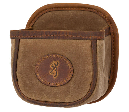 Browning Santa Fe Tan Canvas Leather Shell Box Carrier with Metal Belt Clip
