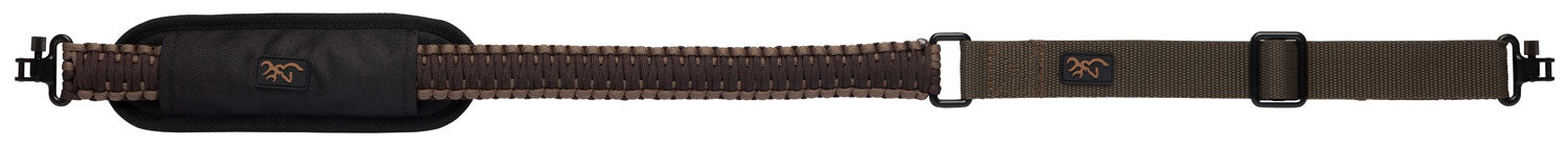 Browning Paracord Adjustable Rifle Shotgun Sling - Brown/Tan with Metal Swivels