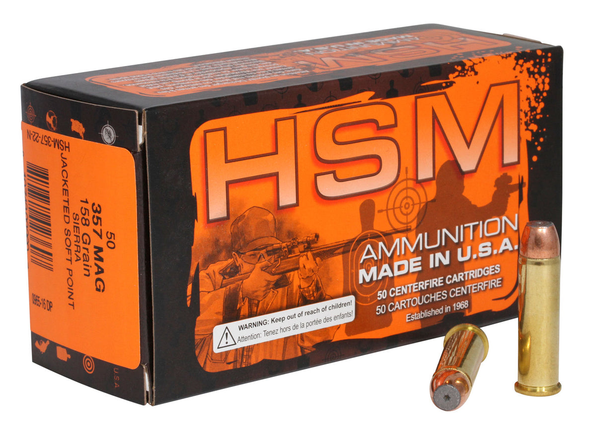 HSM .357 Magnum HSM35722N Pro Pistol Jacketed Soft Point JSP 158 Grain