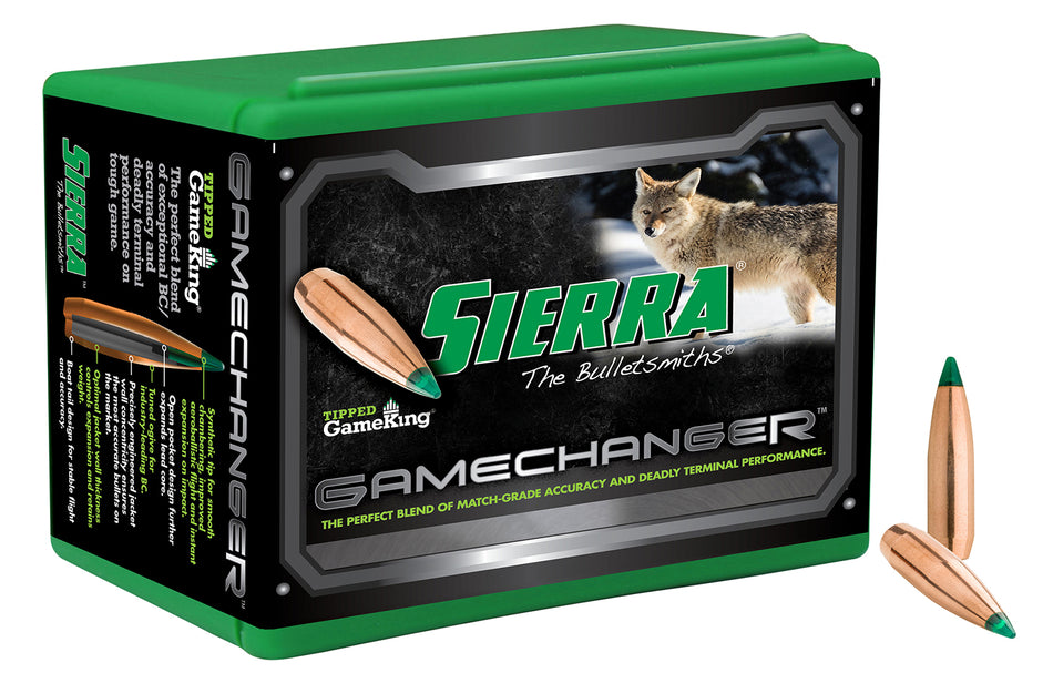 Sierra Tipped GameKing 22 Cal 64gr Polymer Tip Hunting Bullets 100/Box