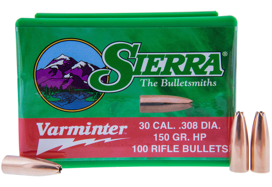 Sierra Varminter 308Win 150 Grain Hollow Point Reloading Projectiles 100/Box