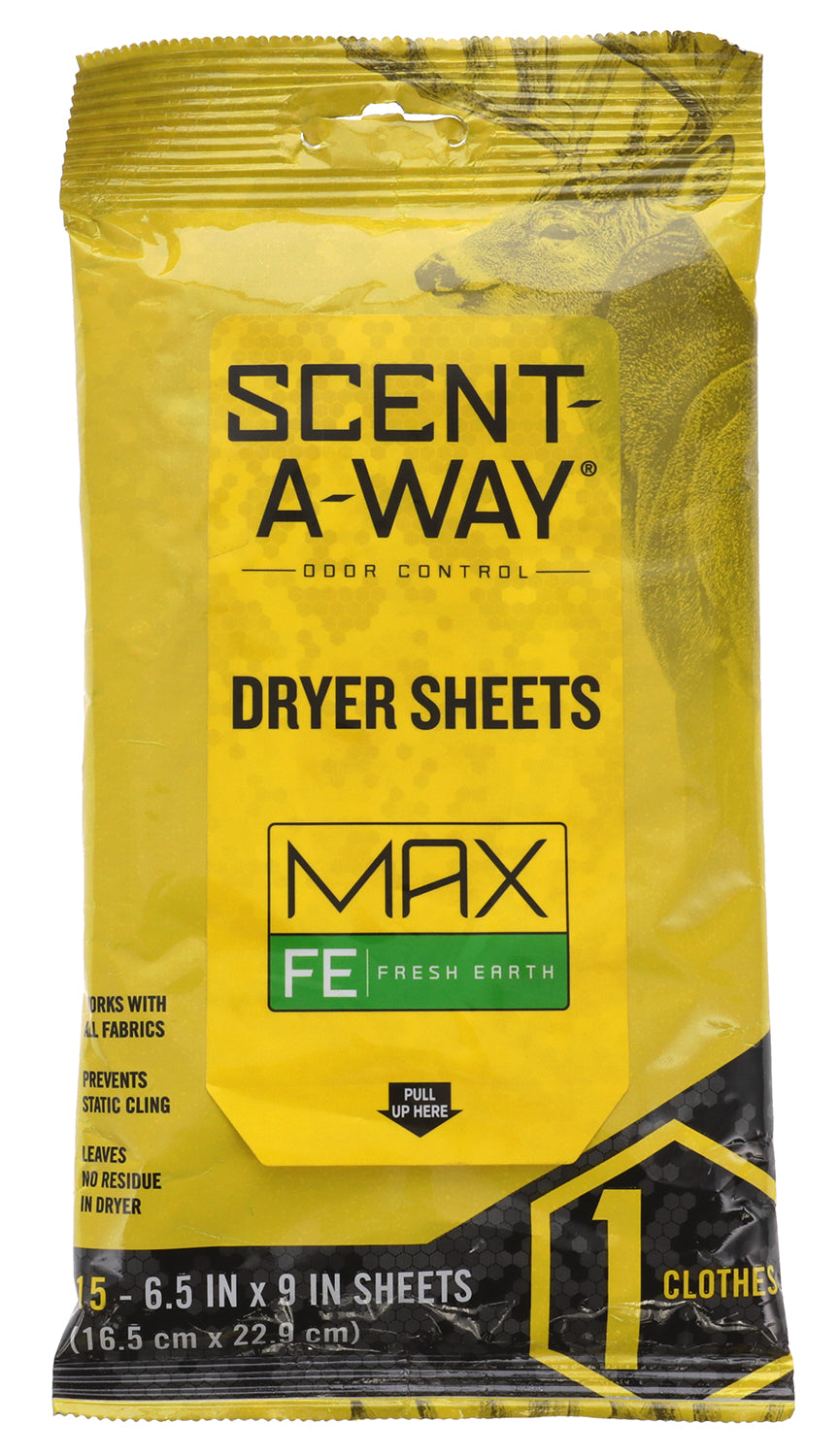 Scent-A-Way Max Earth Scent Dryer Sheets for Hunting 15 Pack