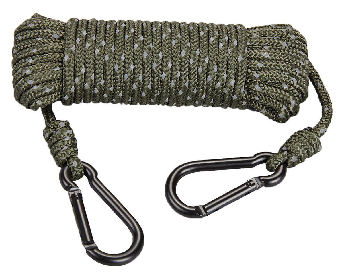 Hunters Specialties Reflective OD Rope 30 ft with Heavy-Duty Carabiners