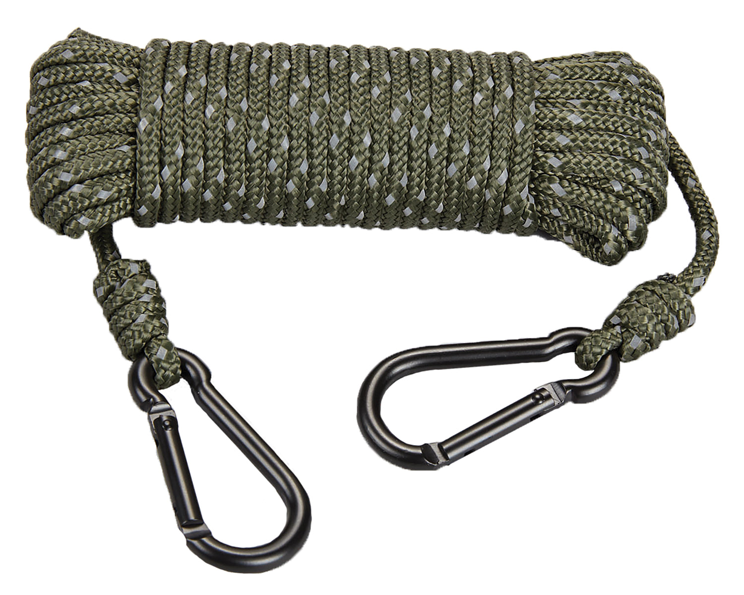Hunters Specialties Reflective OD Rope 30 ft with Heavy-Duty Carabiners
