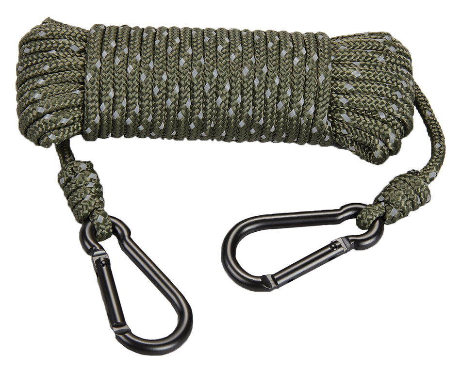 Hunters Specialties Reflective OD Rope 30 ft with Heavy-Duty Carabiners