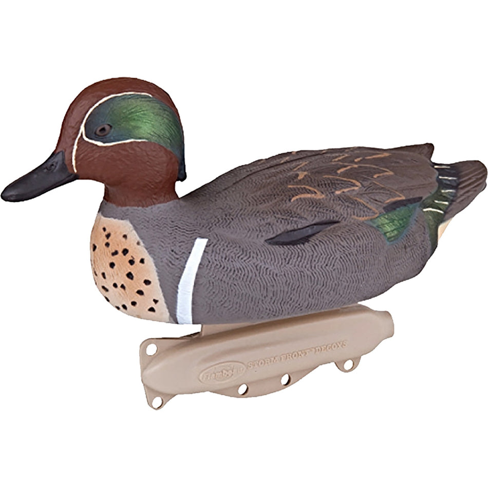 Flambeau Classic Green Wing Teal Floating Decoy Set of 6 with Proprietary Keel
